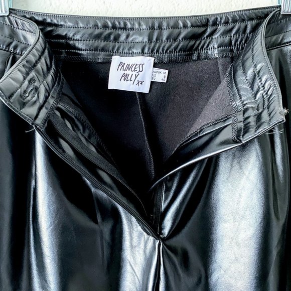 Vegan Black Leather Pants | Faux Leather Pants | PRINCESS POLLY | Rocker Pants 8 - Picture 6 of 9
